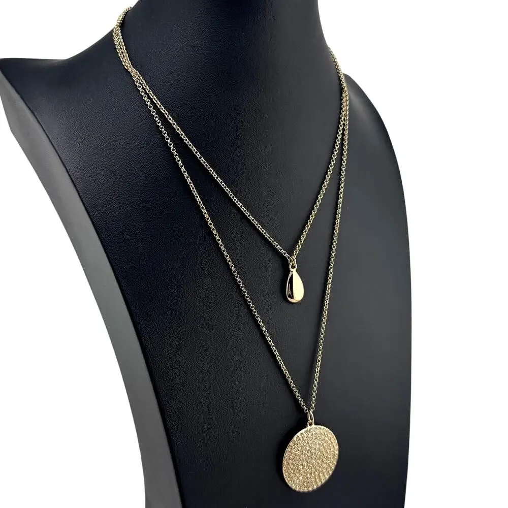 Avon Modern Glam Rhinestone Pave Teardrop Layered Gold Tone 16